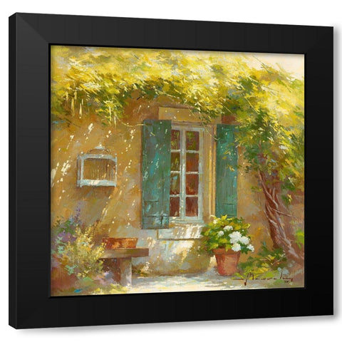 Sous la tonnelle Black Modern Wood Framed Art Print by Messely, Johan
