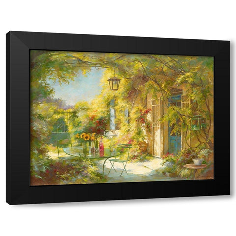 L apero chez les amis Black Modern Wood Framed Art Print by Messely, Johan