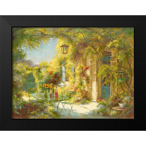 L apero chez les amis Black Modern Wood Framed Art Print by Messely, Johan