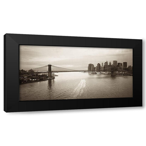 Brooklyn Bridge at Dawn Black Modern Wood Framed Art Print with Double Matting by Butcher, Dave