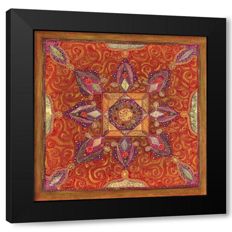 Carre Indien I Black Modern Wood Framed Art Print with Double Matting by Maugeri, Valerie