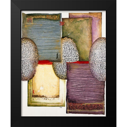 Continents Black Modern Wood Framed Art Print by Bonnet, Sophie