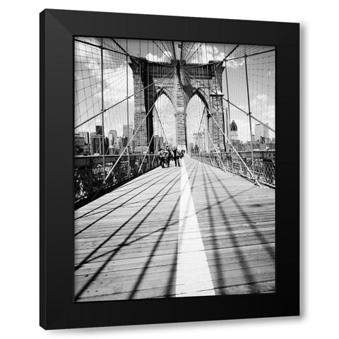 Brooklyn Bridge Tower and Cables #1 Black Modern Wood Framed Art Print with Double Matting by Butcher, Dave