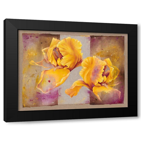Iris Black Modern Wood Framed Art Print with Double Matting by Cadoret, Virginie