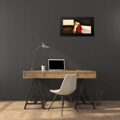 Un breve silenzio Black Modern Wood Framed Art Print by Calvetti, Fabio