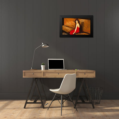 Improvviso silenzio Black Modern Wood Framed Art Print by Calvetti, Fabio