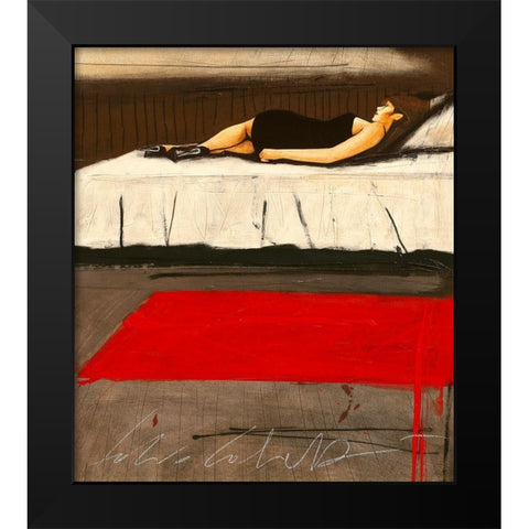 Non c e mai nessunoÂ Â  Black Modern Wood Framed Art Print by Calvetti, Fabio