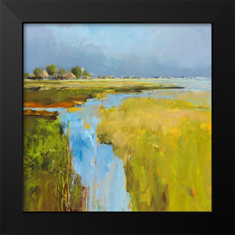 De Woude Black Modern Wood Framed Art Print by Groenhart, Jan