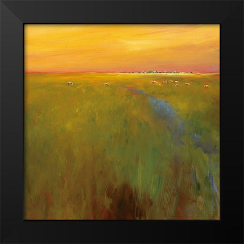 Golden Glow Black Modern Wood Framed Art Print by Groenhart, Jan