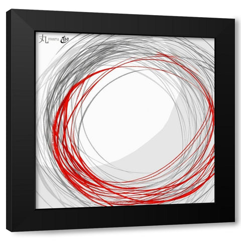 Skmaru I Black Modern Wood Framed Art Print by Hitomi, Naoki