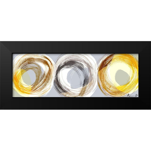 Maru II Black Modern Wood Framed Art Print by Hitomi, Naoki