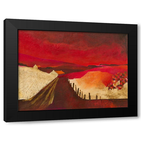 Pixel Landscape Black Modern Wood Framed Art Print by Holtkamp, Margreet