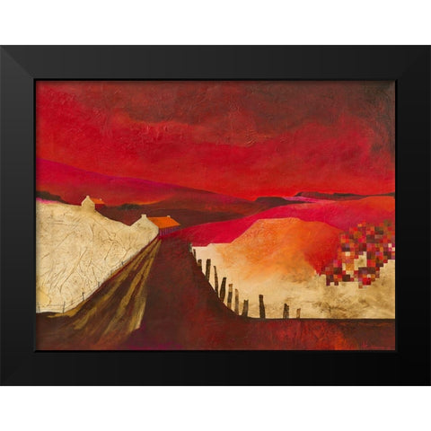 Pixel Landscape Black Modern Wood Framed Art Print by Holtkamp, Margreet