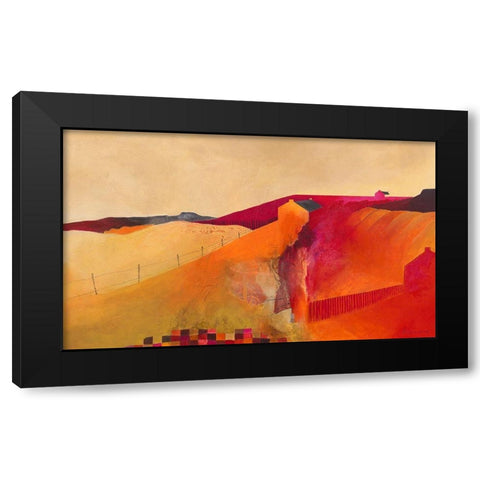 Territorial Landscape Black Modern Wood Framed Art Print by Holtkamp, Margreet