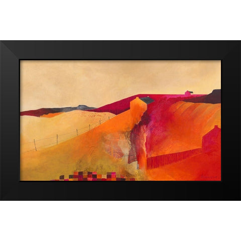 Territorial Landscape Black Modern Wood Framed Art Print by Holtkamp, Margreet