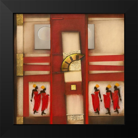 Time to go I Black Modern Wood Framed Art Print by Noordhuis, Jan Eelse