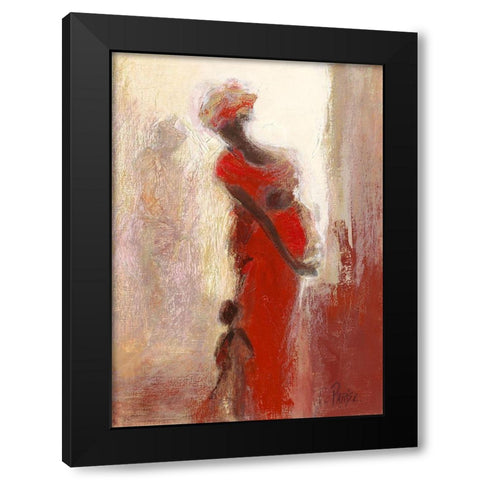 Silhouettes Africaines IV Black Modern Wood Framed Art Print by Parise, Chantal