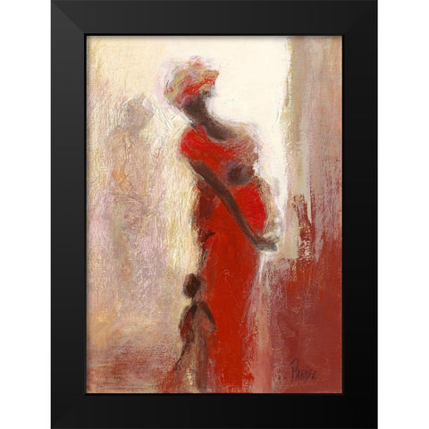 Silhouettes Africaines IV Black Modern Wood Framed Art Print by Parise, Chantal