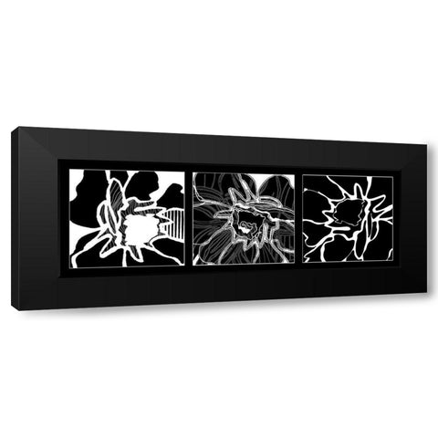 Web flower Black Modern Wood Framed Art Print by Talva Design