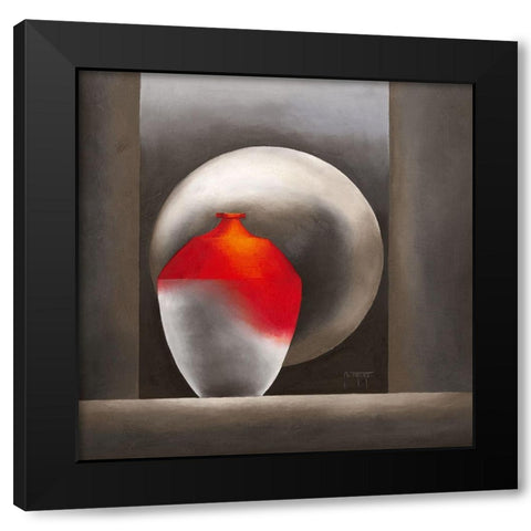 Chaleur Black Modern Wood Framed Art Print by Triki, Bernadette