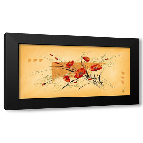 Tendresse fleurie III Black Modern Wood Framed Art Print with Double Matting by Zacher-Finet, Isabelle