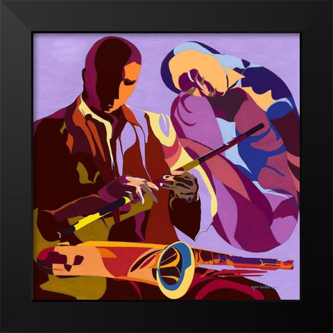 Conspire Black Modern Wood Framed Art Print by Levitus, Inger