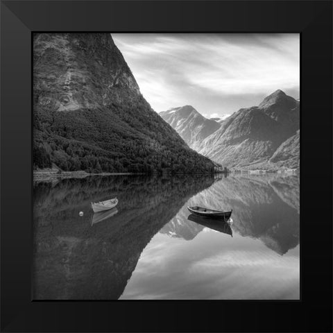 Symmetry Black Modern Wood Framed Art Print by Duczynski, Maciej