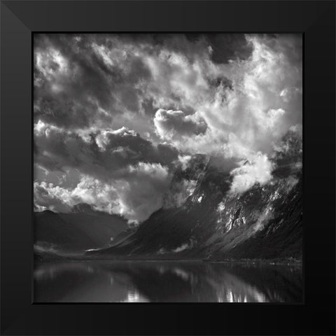 Ulsfjorden Black Modern Wood Framed Art Print by Duczynski, Maciej