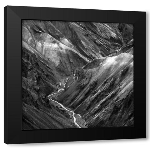 Landmannalaugar Black Modern Wood Framed Art Print by Duczynski, Maciej