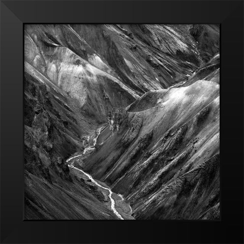 Landmannalaugar Black Modern Wood Framed Art Print by Duczynski, Maciej