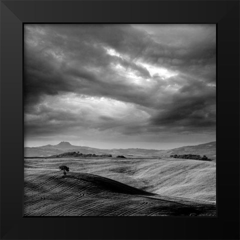 Pienza Black Modern Wood Framed Art Print by Duczynski, Maciej