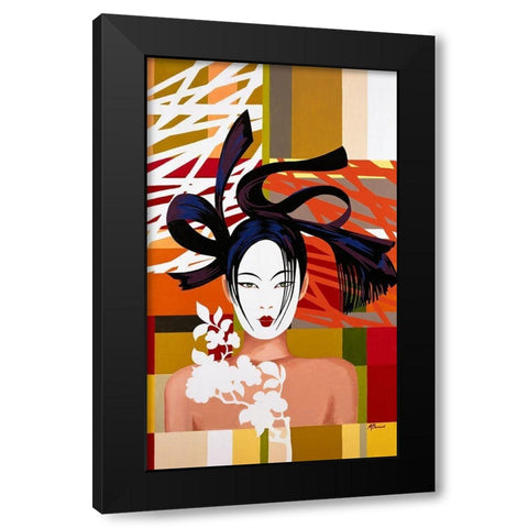 MAYUMI Black Modern Wood Framed Art Print with Double Matting by Bernard, Anne