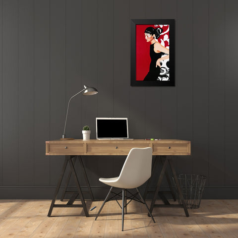 Femme X Black Modern Wood Framed Art Print by Bernard, Anne