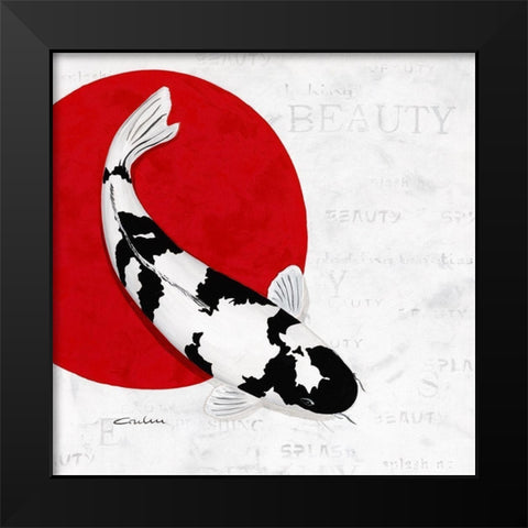 Splashing Beauty Shiro Utsuri Black Modern Wood Framed Art Print by Gruhn, Nicole