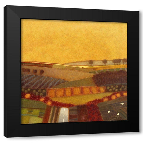 Walk a while with Me Black Modern Wood Framed Art Print with Double Matting by van Hoek, Rob