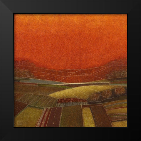 Up on the Hill Black Modern Wood Framed Art Print by van Hoek, Rob