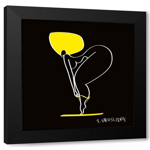Streap tease Black Modern Wood Framed Art Print by F. Grosliere