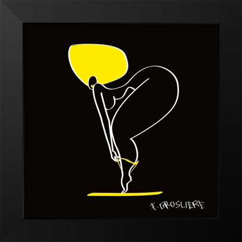 Streap tease Black Modern Wood Framed Art Print by F. Grosliere