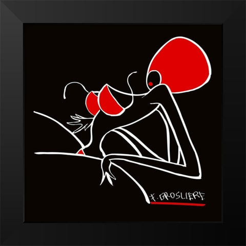 Explosion Black Modern Wood Framed Art Print by F. Grosliere