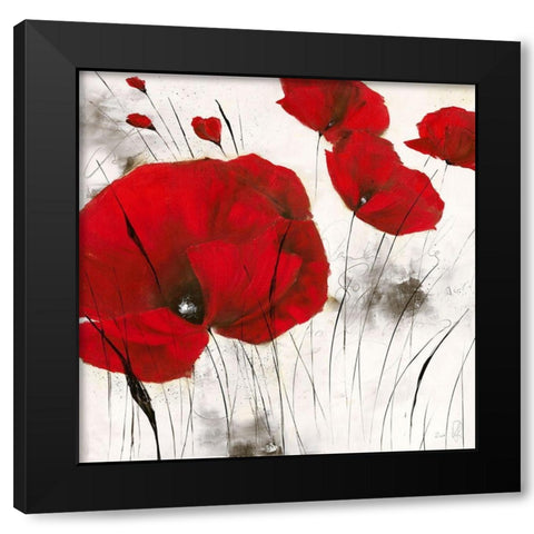 Pavot d hiver VI Black Modern Wood Framed Art Print with Double Matting by Zacher-Finet, Isabelle