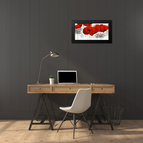 Pavot d hiver IV Black Modern Wood Framed Art Print by Zacher-Finet, Isabelle