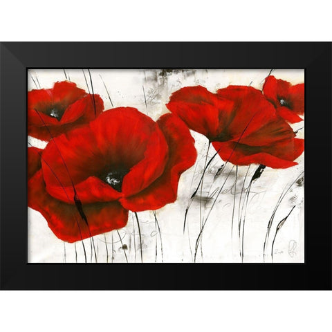 Pavot d hiver V Black Modern Wood Framed Art Print by Zacher-Finet, Isabelle