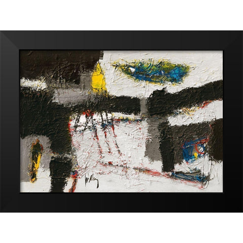 Ambunti Hill Black Modern Wood Framed Art Print by van den Berg, Jos