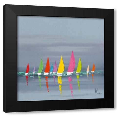 Regate Black Modern Wood Framed Art Print with Double Matting by Flanet, Frederic