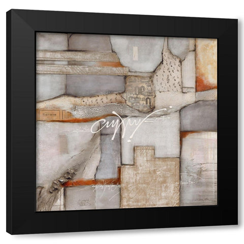 ... typografische Partitur III Black Modern Wood Framed Art Print by Alba, Andreas