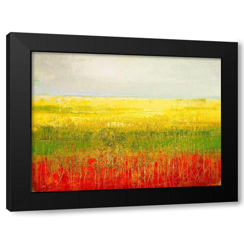 A Field of Marigolds Black Modern Wood Framed Art Print by Morten, Jane