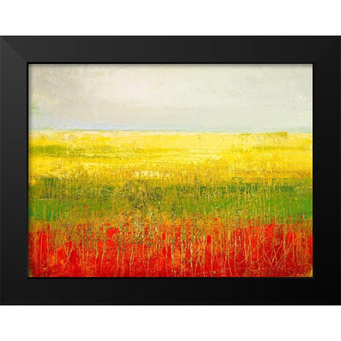 A Field of Marigolds Black Modern Wood Framed Art Print by Morten, Jane