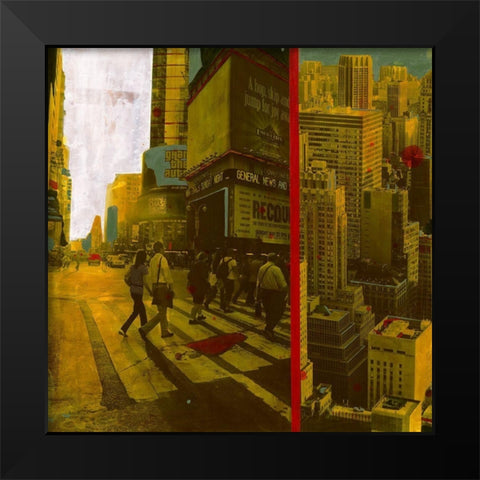 Times Square (NYC) Black Modern Wood Framed Art Print by Olukman, Ayline