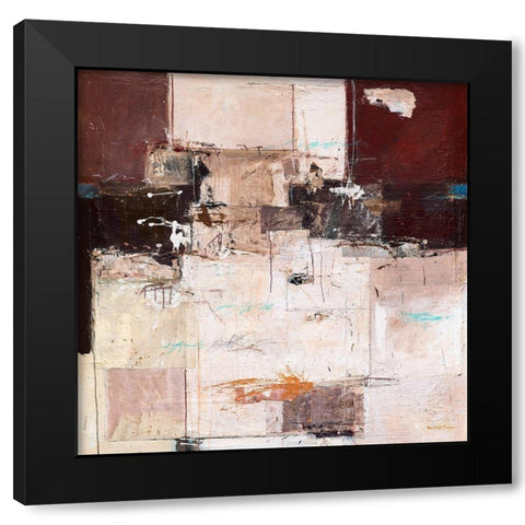 Abstract Harmony X Black Modern Wood Framed Art Print with Double Matting by van der Werf, Ron