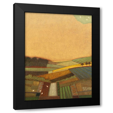 It s a wonderful World Black Modern Wood Framed Art Print with Double Matting by van Hoek, Rob